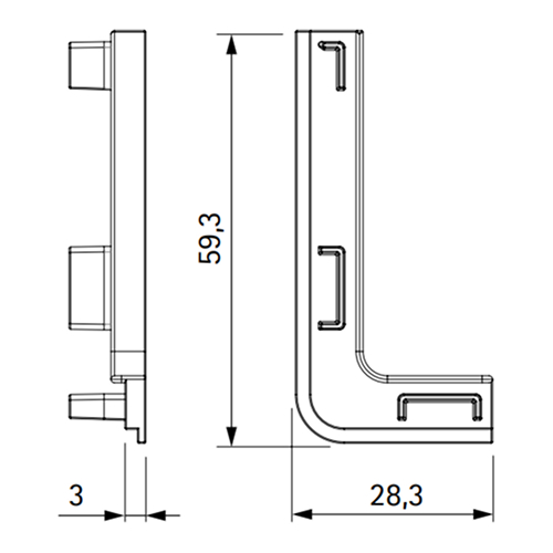 К-т зовнішніх заглушок до ручки L, золото (пластик)
