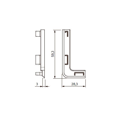К-т зовнішніх заглушок до профіля Gola L, білий (пласт.) К-т зовнішніх заглушок до профіля Gola L, білий (пласт.)