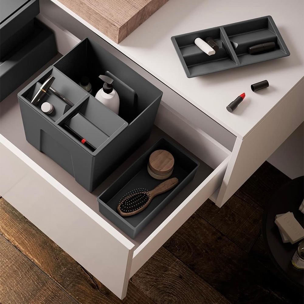 К-т органайзерів ONDA для ванної кімнати, велике відро, 2 маленькі коробки, 2 кришки з органайзерами, пластик, оріон К-т органайзерів ONDA для ванної кімнати, велике відро, 2 маленькі коробки, 2 кришки з органайзерами, пластик, оріон