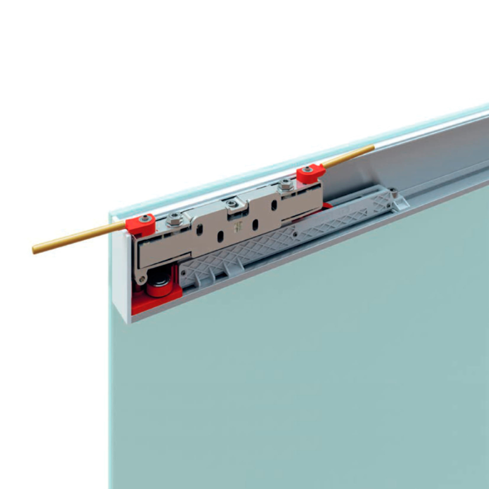 К-т системи MAGIC2/1100 (прихов. механізм) на одні двері, скло 10мм 80кг, L=1100мм К-т системи MAGIC2/1100 (прихов. механізм) на одні двері, скло 10мм 80кг, L=1100мм