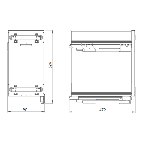 Карго Ikona 300мм, на секцию глубиной min 530мм, із напрямною Blum, Ardesia