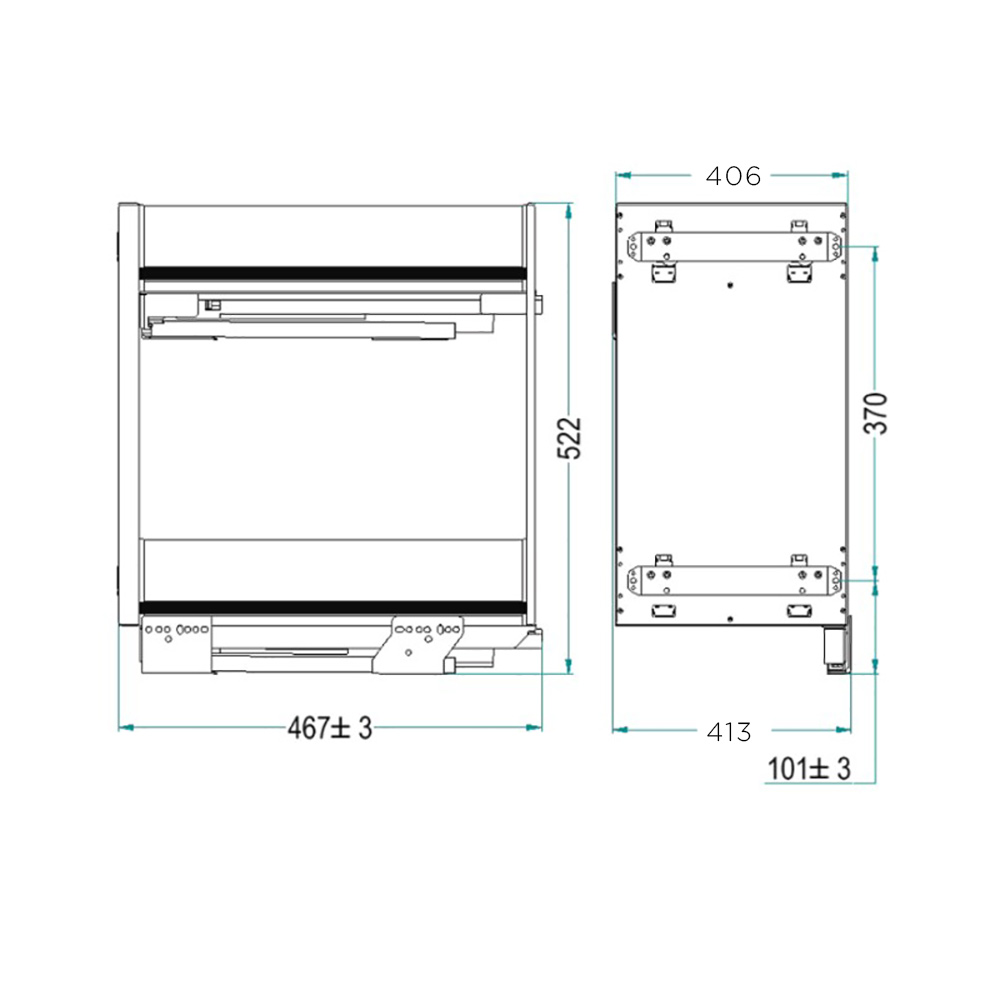 Карго Ikona 450мм, на секцію глибиною min 530мм, із напрямною Blum, Ardesia Карго Ikona 450мм, на секцію глибиною min 530мм, із напрямною Blum, Ardesia