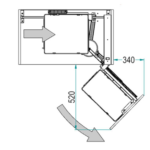 Карго Ikona 803 кутова 900мм, права, з доводч., Ardesia Карго Ikona 803 кутова 900мм, права, з доводч., Ardesia