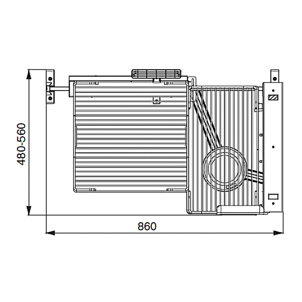 Карго кутове 900мм(860х480/540х600/850мм), праве, з доводч., Ardesia