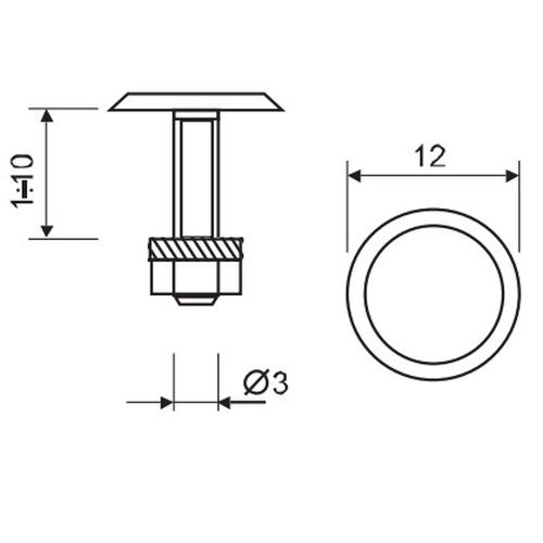 Кнопка до вимикача TOUCHTRONIC d=12мм, хром                                                     