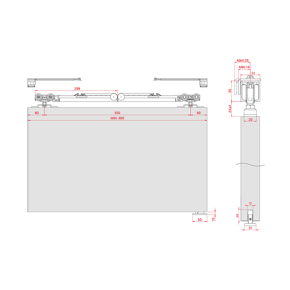 К-кт Classic 30-80кг., двері від 1101-1600мм, з дотягами К-кт Classic 30-80кг., двері від 1101-1600мм, з дотягами