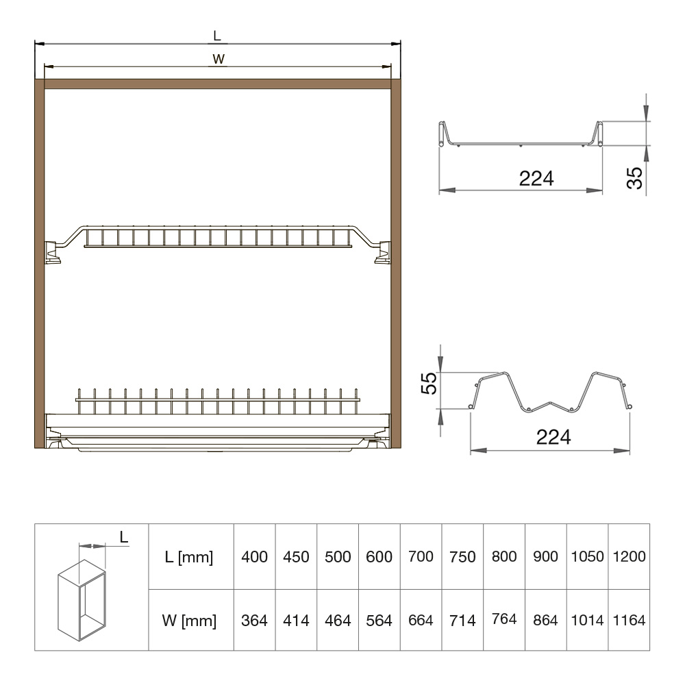 Сушарка 2-х рівнева, 700мм, Gold, хром Сушарка 2-х рівнева, 700мм, Gold, хром