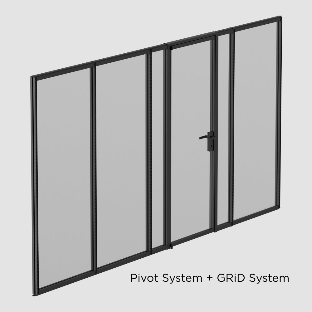 Комплект дверей Pivot 1000х3000мм під замок (M), коричневий