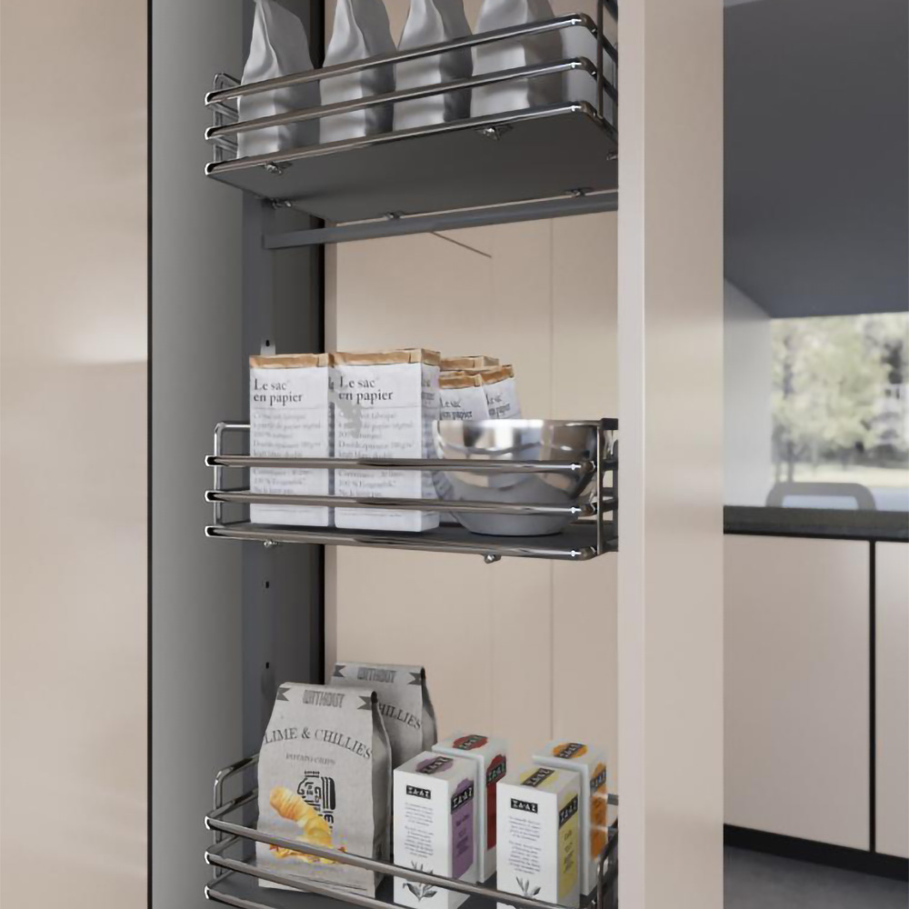 Комплект Ellite з 2-х кошиків колони висувної 300мм (280х470х120мм), титан, дно компакт ламінат Комплект Ellite з 2-х кошиків колони висувної 300мм (280х470х120мм), титан, дно компакт ламінат