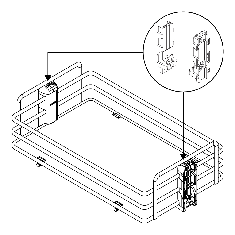 Комплект Ellite з 2-х кошиків колони висувної 300мм (280х470х120мм), титан, дно компакт ламінат Комплект Ellite з 2-х кошиків колони висувної 300мм (280х470х120мм), титан, дно компакт ламінат