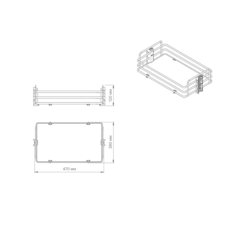 Комплект Elite з 2-х кошиків колони висувної 450мм (380х470х120мм), Ardesia, дно компакт ламінат