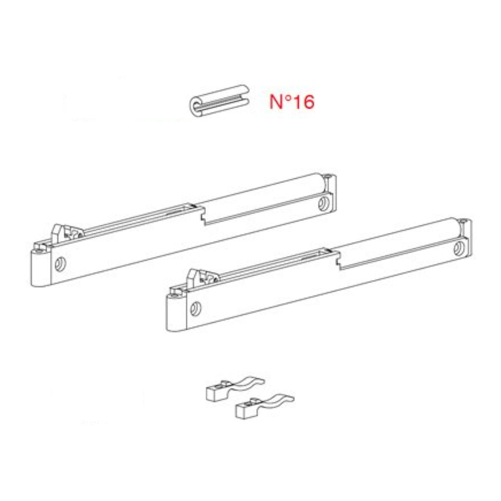 Комплект мех-мів Dama з доводчиком, наклад. система, 15кг  Комплект мех-мів Dama з доводчиком, наклад. система, 15кг