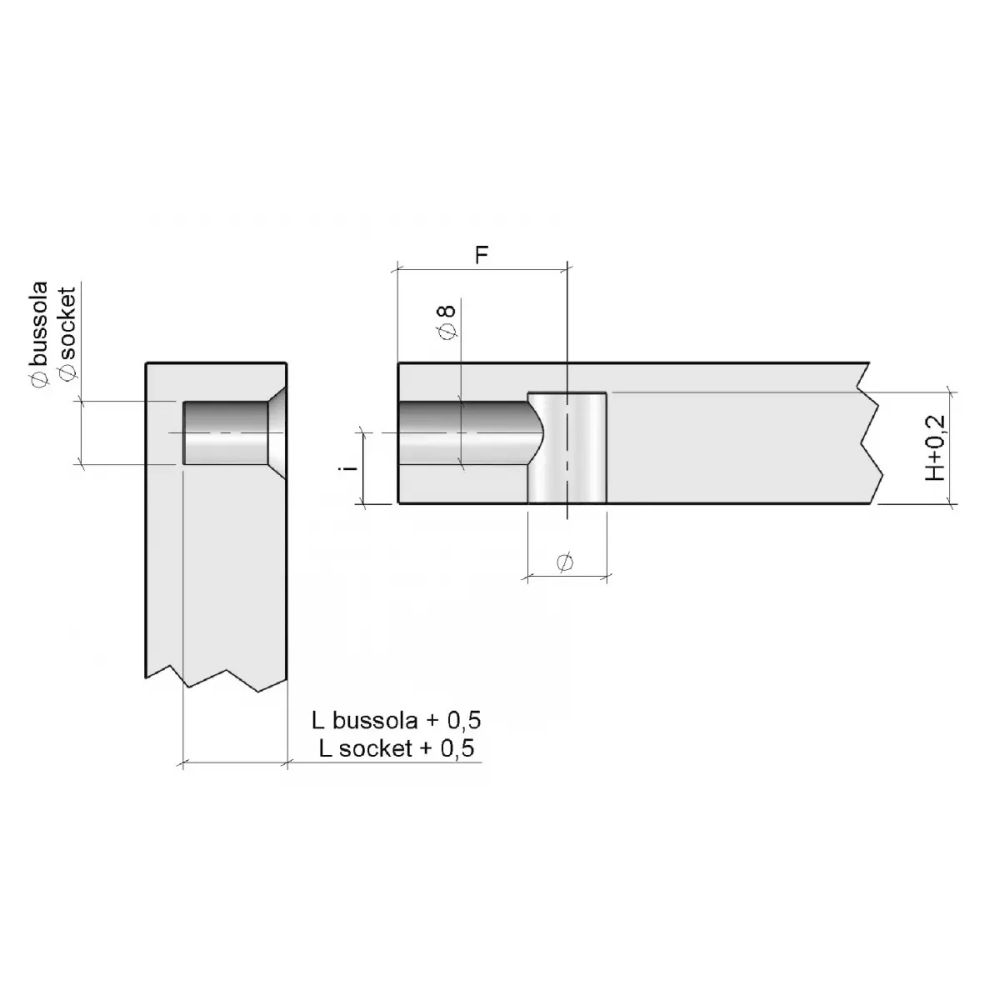 Комплект стяжки HOUSING Ø10 L=26,5 (35)мм з заглушкою