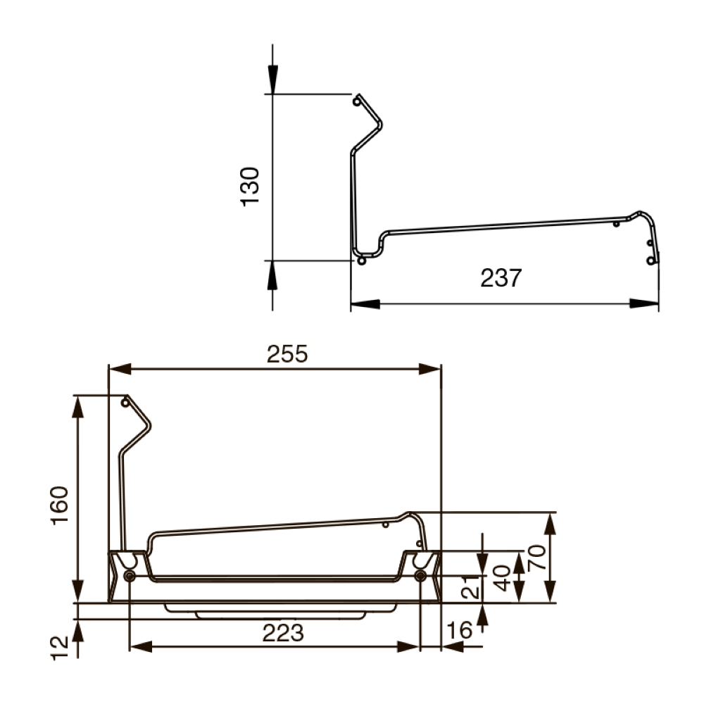 К-т сушарок 450мм, Gold 1-рівнева, сіра з рамою К-т сушарок 450мм, Gold 1-рівнева, сіра з рамою