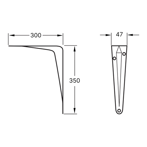Консоль 350х300х47мм, білий