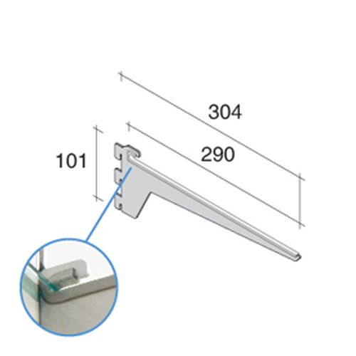 Консоль для скла 8мм, алюміній сріблястий Консоль для скла 8мм, алюміній сріблястий