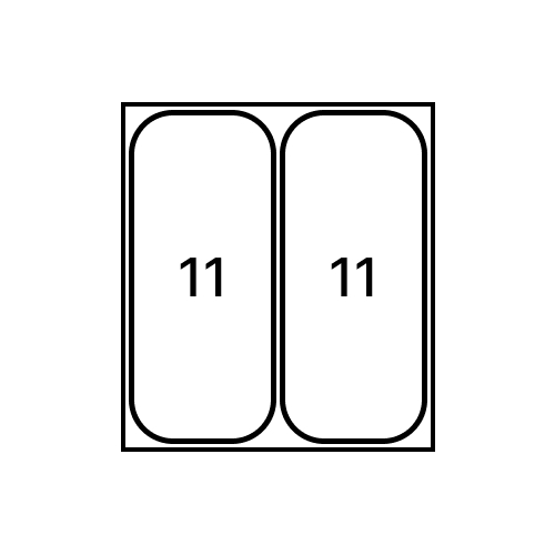 Сортер 400-450-500 9XL, 2x11л, H=277мм, пластик, сірий оріон
