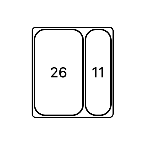 Сортер 600 9XL, 26л+11л, H=277мм, пластик, сірий оріон