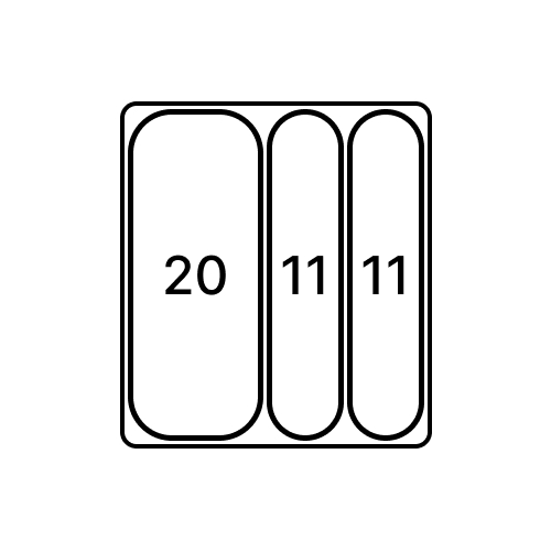 Сортер 700-800 9XL, 26л+2x11л, H=277мм, пластик, сірий оріон
