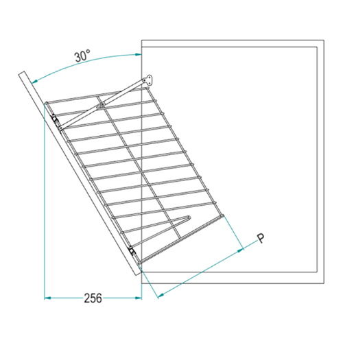 Кошик для відкидних дверей 400х270х498мм, хром