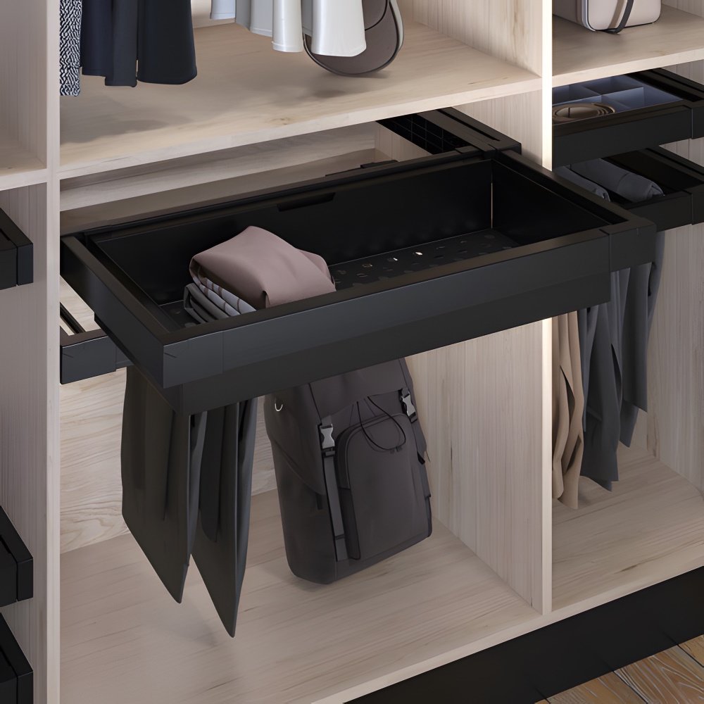 Кошик Ipnos 600мм (452х397х125мм), висувний, металевий лист, чорний Кошик Ipnos 600мм (452х397х125мм), висувний, металевий лист, чорний