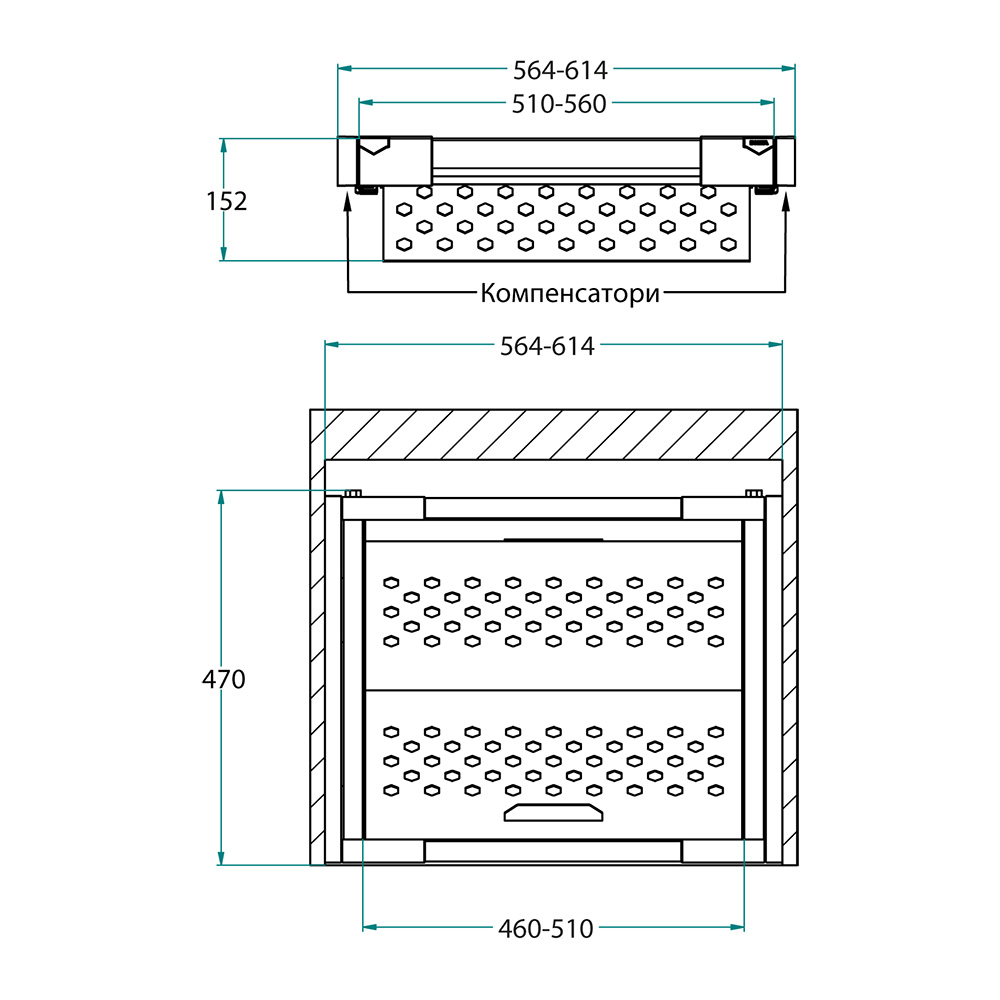 Кошик Ipnos для взуття 600мм (452х397х150мм), металевий лист, чорний Кошик Ipnos для взуття 600мм (452х397х150мм), металевий лист, чорний