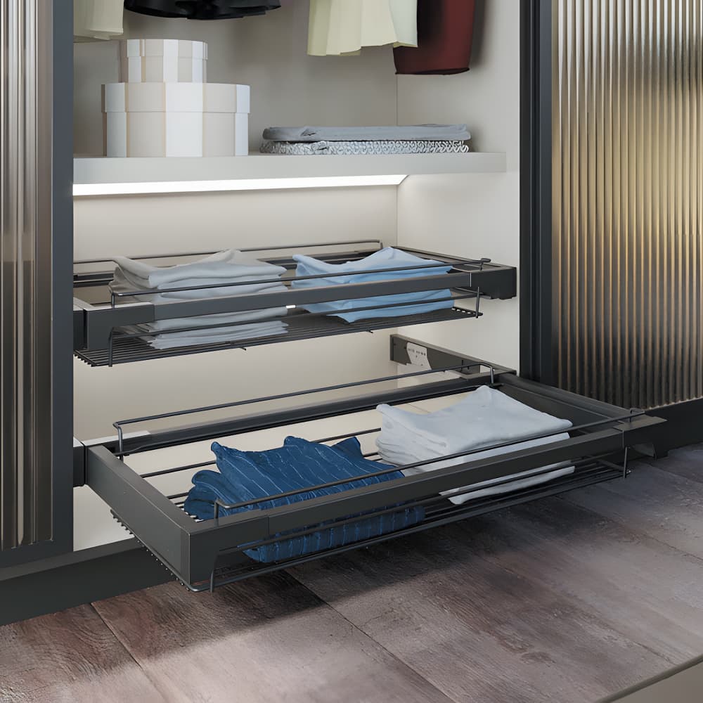 Кошик Ipnos висувний для шафи 900х450мм, чорний Кошик Ipnos висувний для шафи 900х450мм, чорний