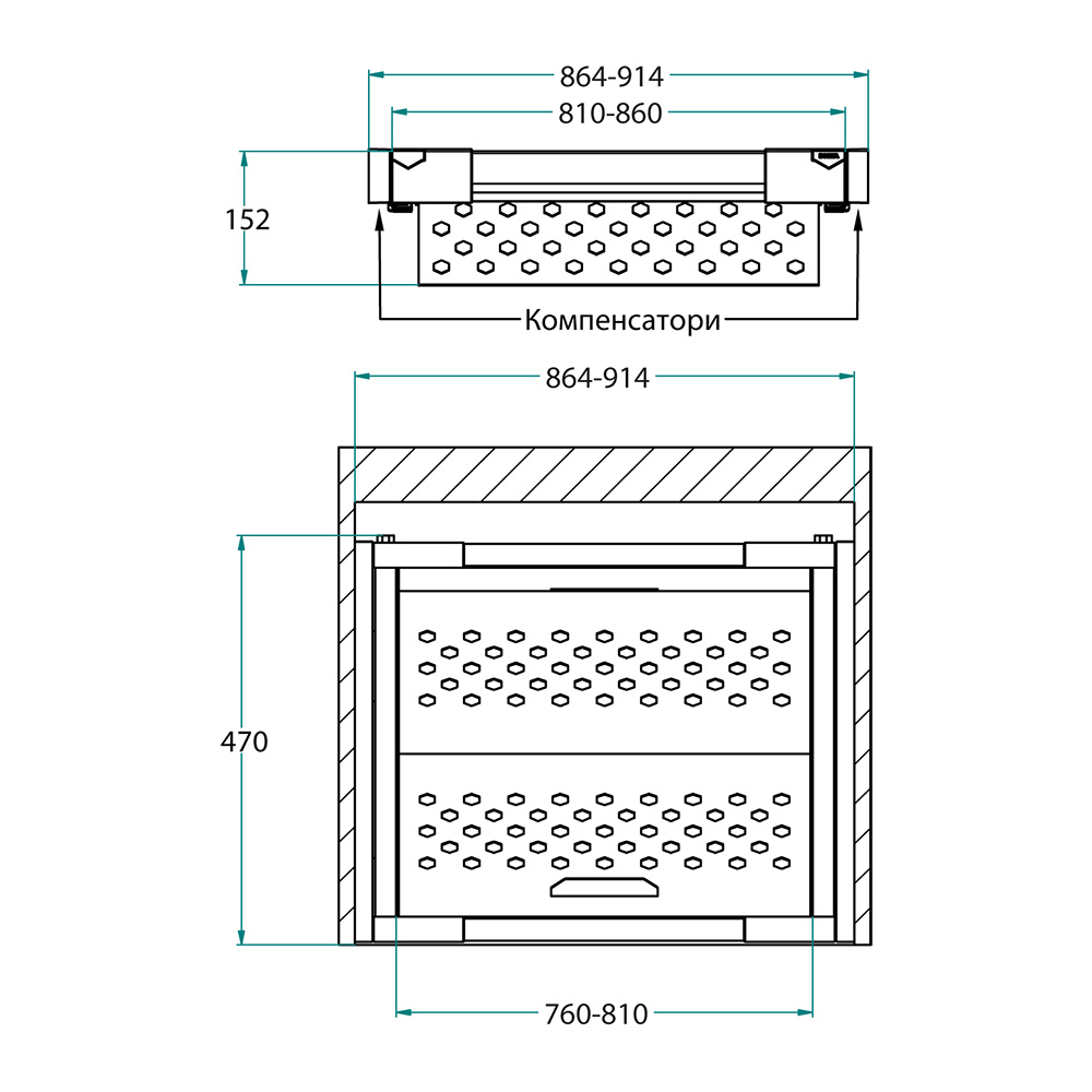 Кошик Ipnos для взуття 900мм (752х397х150мм), металевий лист, чорний Кошик Ipnos для взуття 900мм (752х397х150мм), металевий лист, чорний