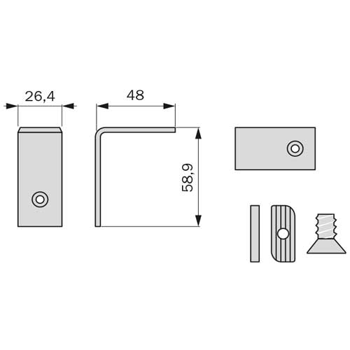 Кріплення горизонтальної перетинки до вертикального профілю Кріплення горизонтальної перетинки до вертикального профілю