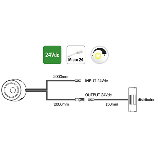 LED-cвітильник UNIKA TDM 4,5W 24V SWW F19, з дімером, нерж. (тепле світло) LED-cвітильник UNIKA TDM 4,5W 24V SWW F19, з дімером, нерж. (тепле світло)