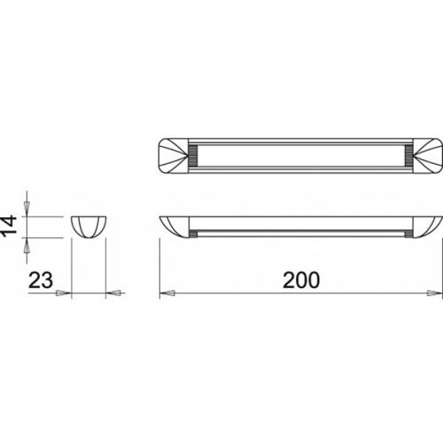 LED-світильник SUNSET TLD 200мм, 3W/12V , алюм. 