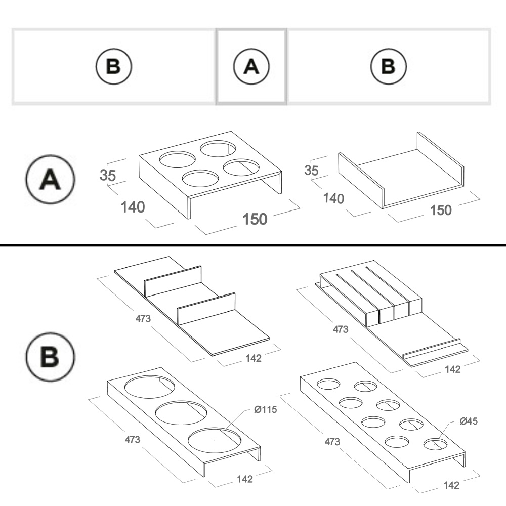 Лоток 1200, накладний, сіро-коричневий (алюміній) Лоток 1200, накладний, сіро-коричневий (алюміній)