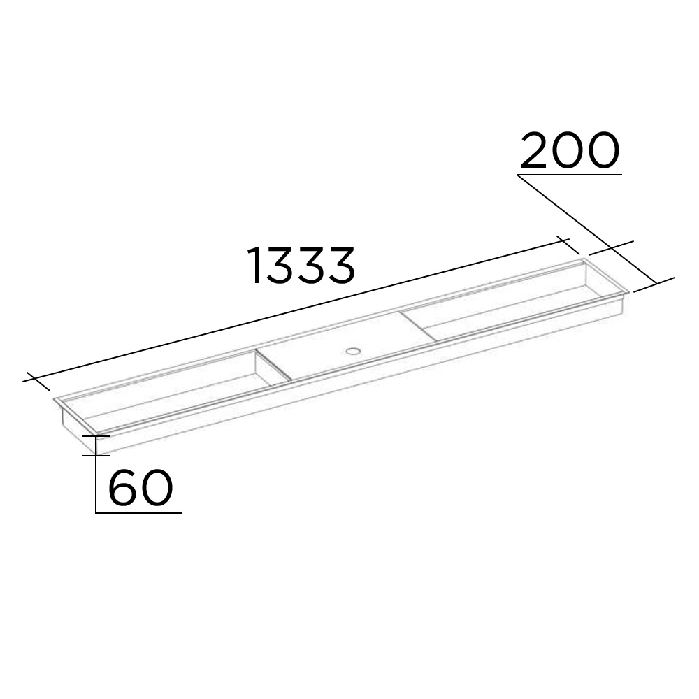 Лоток 1500, з одною кришкою, свинець (алюміній) Лоток 1500, з одною кришкою, свинець (алюміній)