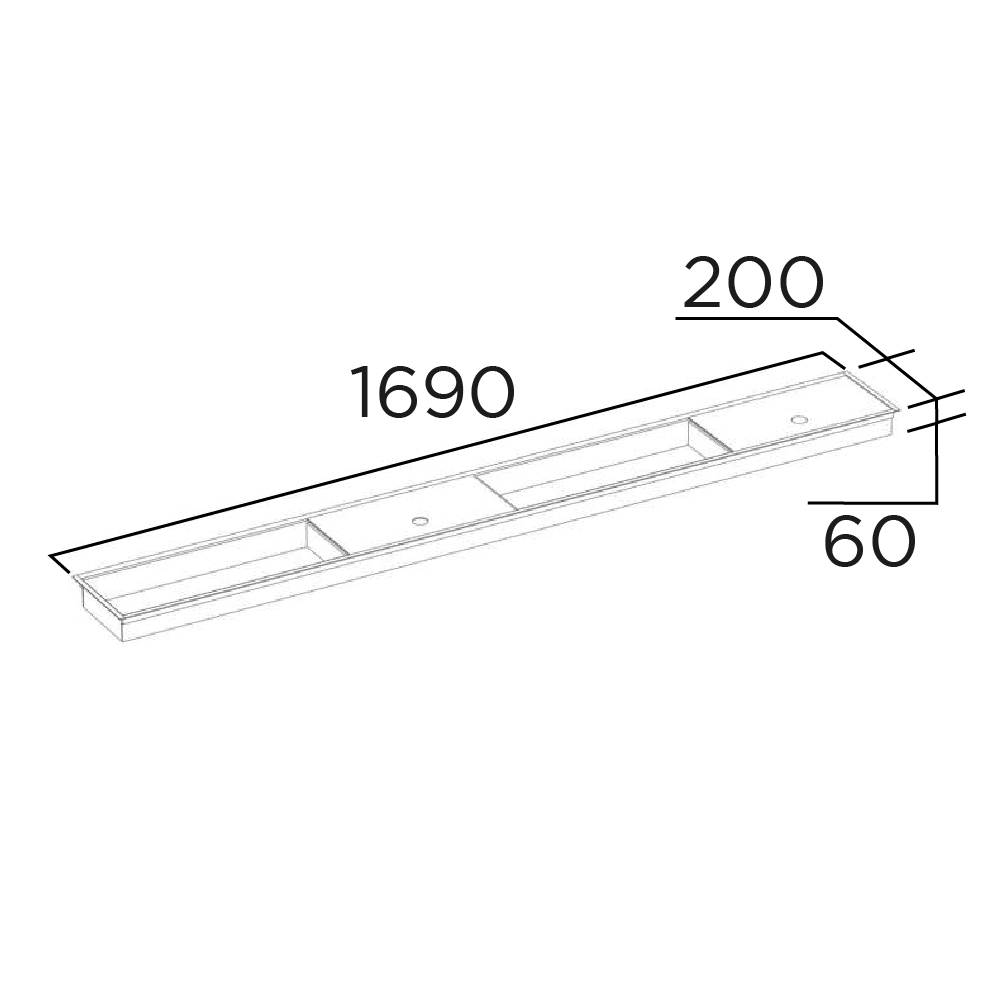 Лоток 1800, з двома кришками, сіро-коричневий (алюміній) Лоток 1800, з двома кришками, сіро-коричневий (алюміній)