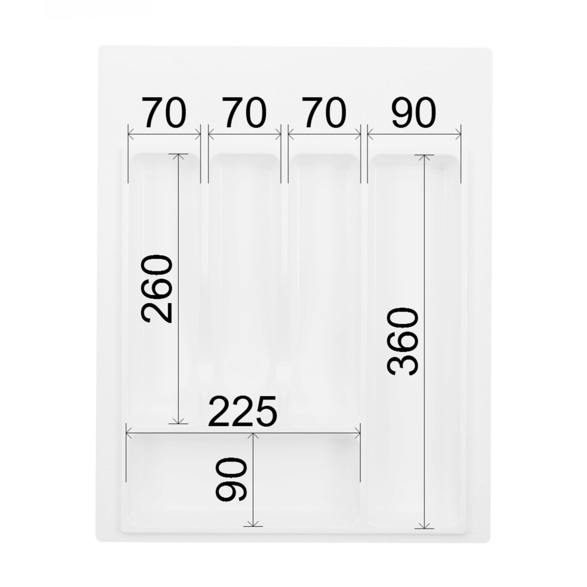 Лоток 390х490мм, білий (підр. до 350х391)