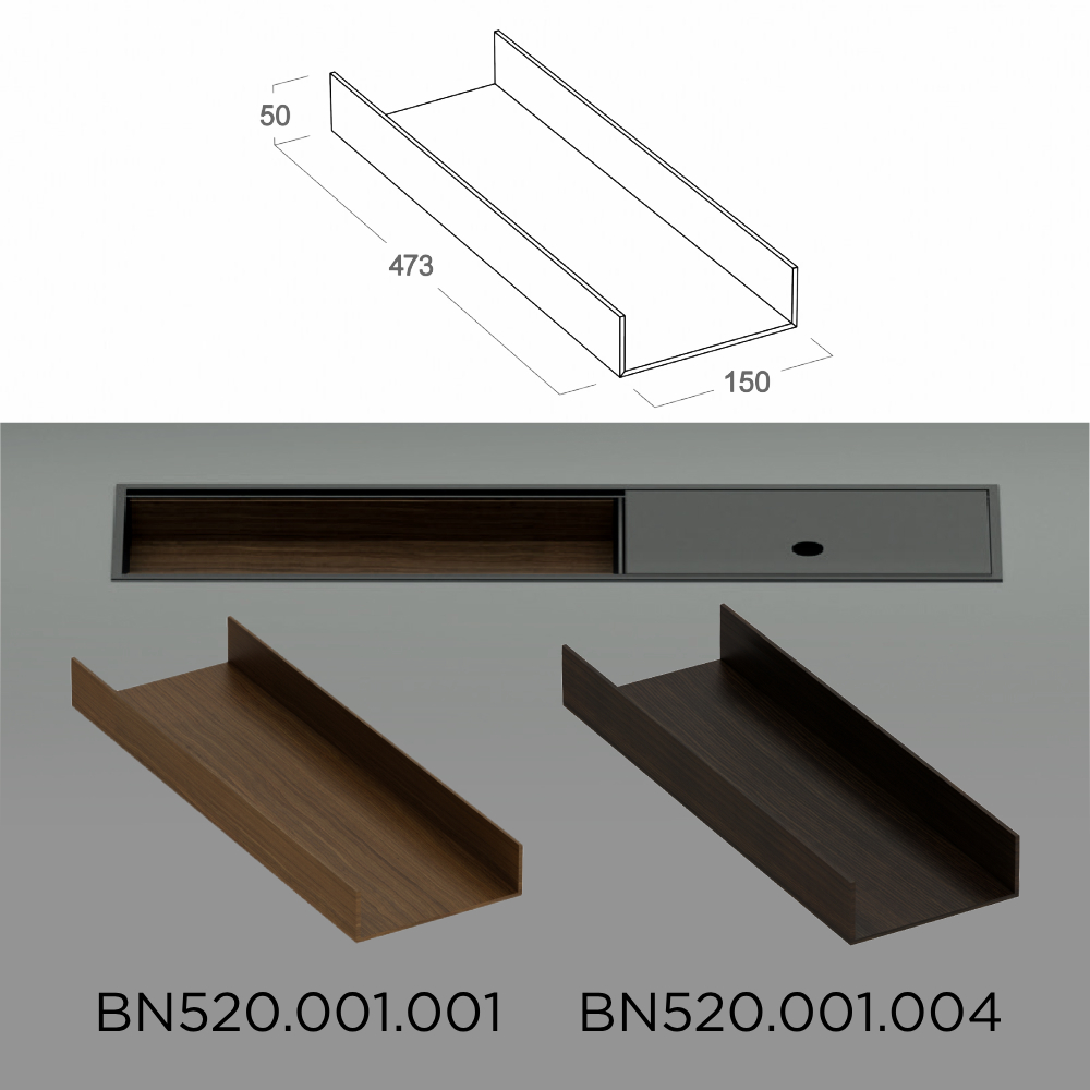 Лоток 900, з однією кришкою, чорний (алюміній) Лоток 900, з однією кришкою, чорний (алюміній)