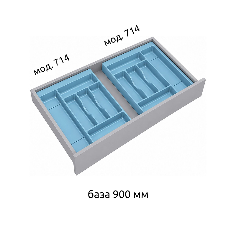 Лоток Combi (мод.714) для столових приладів, 376x470мм, пластик, сірий оріон