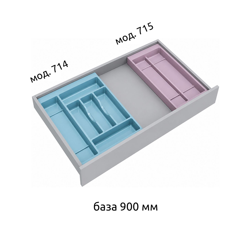 Лоток Combi (мод.715) для столових приладів, 240x470мм, пластик, сірий оріон