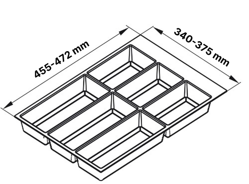 Лоток для столових приладів Classico 500/45, для Legrabox, чорний (890), Kristall softTouch