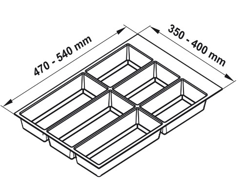 Лоток для столових приладів Classico 500/45, для Legrabox, чорний (890), Kristall softTouch Лоток для столових приладів Classico 500/45, для Legrabox, чорний (890), Kristall softTouch