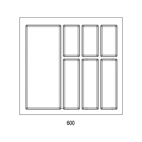 Лоток для столових приладів Classico 500/60, для Legrabox, чорний (890), Kristall softTouch