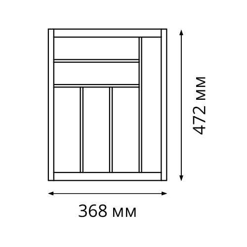 Лоток 450 Première (мод.1115) для столовых приборов для Legrabox, 368x472мм, ясень, серый орион