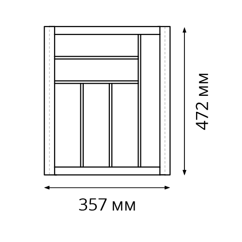 Лоток 450 Première (мод.1115) для столовых приборов для Merivobox/Tandembox, 357x472мм, ясень, серый орион
