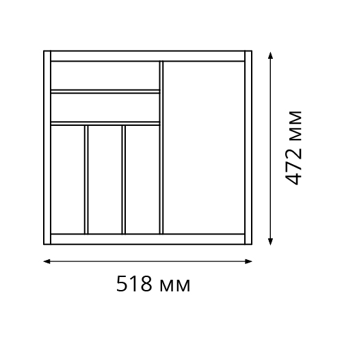 Лоток 600 Première (мод.1120) для столовых приборов для Legrabox, 518x472мм, ясень, серый орион