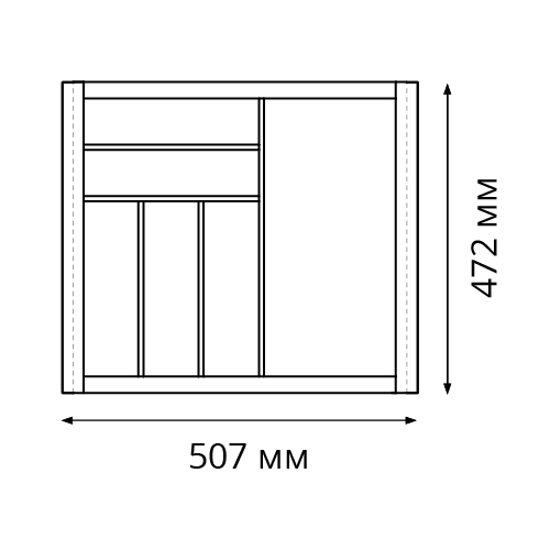 Лоток 600 Première (мод.1120) для столовых приборов для Merivobox/Tandembox, 507x472мм, ясень, серый орион
