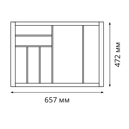 Лоток 750 Première (мод.1125) для столовых приборов для Merivobox/Tandembox, 657x472мм, ясень, серый орион