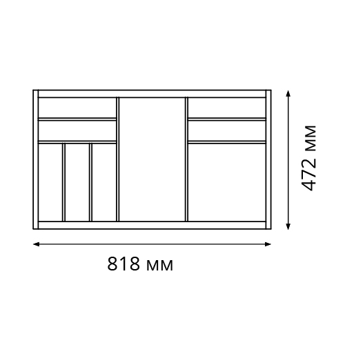 Лоток 900 Première (мод.1130) для столовых приборов для Legrabox, 818x472мм, ясень, серый орион