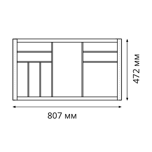 Лоток 900 Première (мод.1130) для столовых приборов для Merivobox/Tandembox, 807x472мм, ясень, серый орион