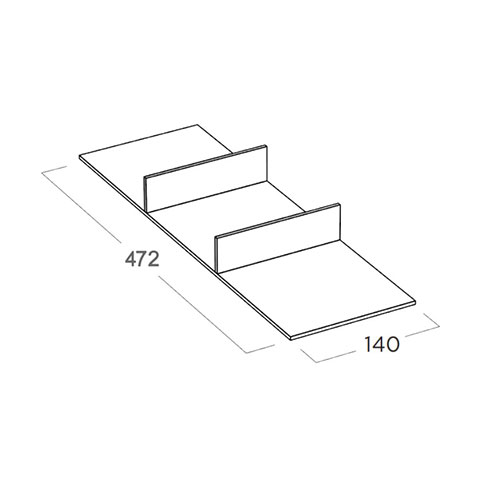 Лоток-разділювач 3 секції 472х142мм, горіх Canaletto (компакт-ламінат) Лоток-разділювач 3 секції 472х142мм, горіх Canaletto (компакт-ламінат)
