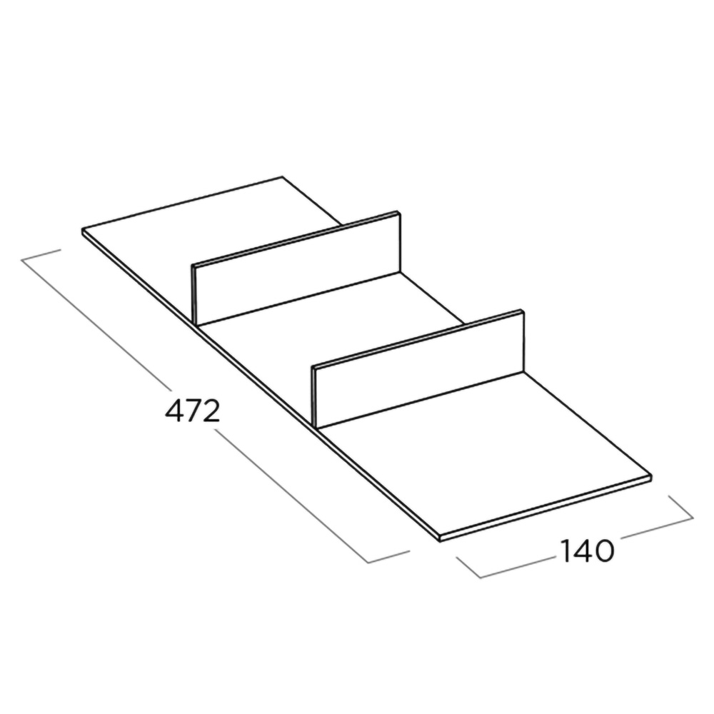 Лоток-разділювач 3 секції 473х142мм, свинець (алюміній) Лоток-разділювач 3 секції 473х142мм, свинець (алюміній)